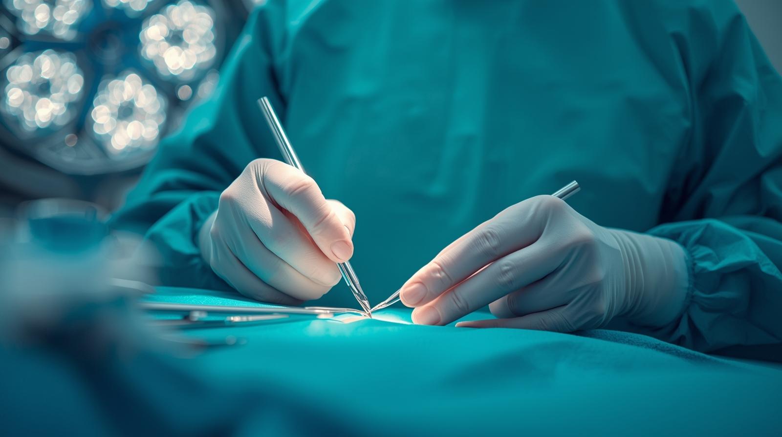 Surgical team at work in an operating theatre